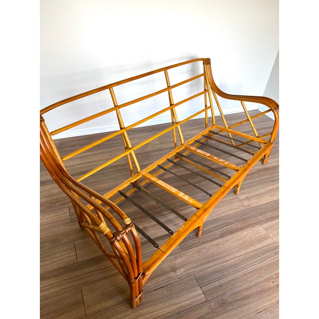 Heywood Wakefield Bamboo Rattan Sofa & Chair Set Chairish