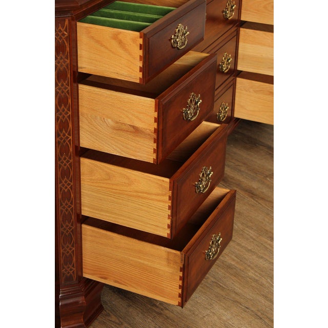 Late 20th Century Pennsylvania House Chippendale Style Cherry Triple Chest For Sale - Image 5 of 12
