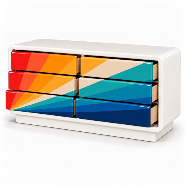 Postmodern-Style Dresser With Custom Prism Finish For Sale In San Diego - Image 6 of 6