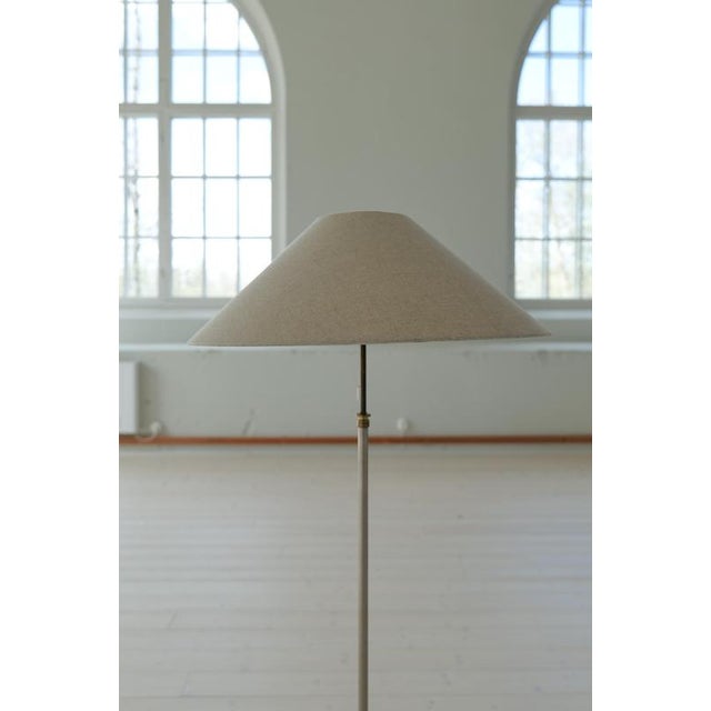 Wood Art Deco Floor Lamp in Brass with Blackened Wood, Sweden, 1940s For Sale - Image 7 of 11