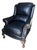 Hancock & Moore Deep Navy Blue Leather Wingback Armchair With Ball and Claw Feet For Sale