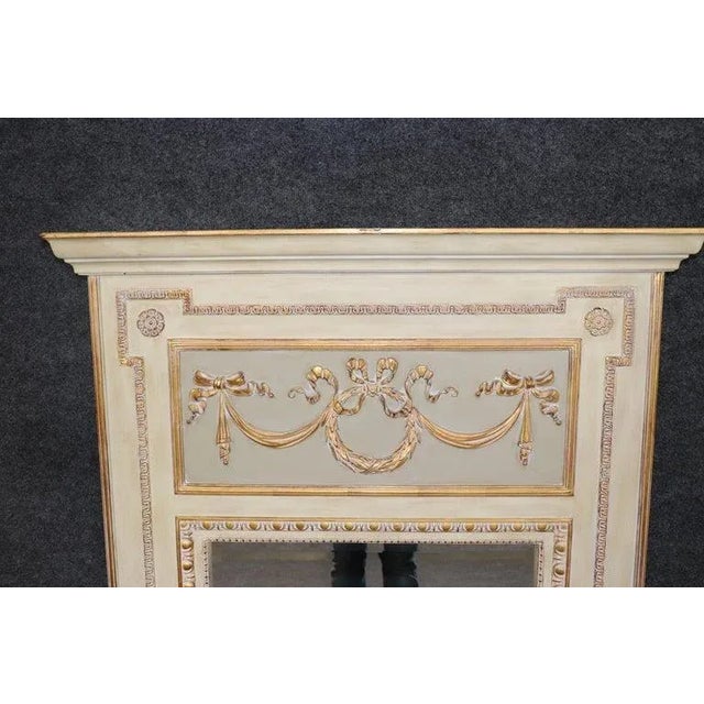 French French Louis XV Carved and Painted Wall or Trumeau Mirror For Sale - Image 3 of 12