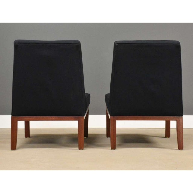 1950s 1950s Edward Wormley for Dunbar Black Walnut Slipper Lounge Chairs - A Pair For Sale - Image 5 of 10