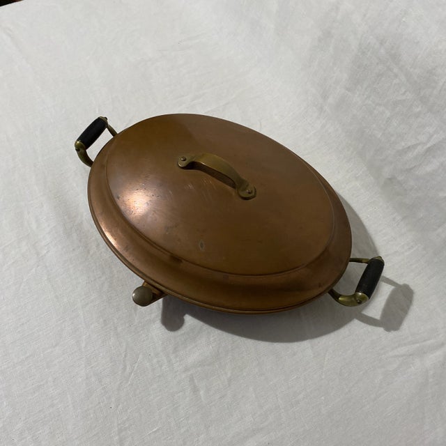 Late 20th Century Copper Warmer With Ceramic Plate For Sale - Image 4 of 13
