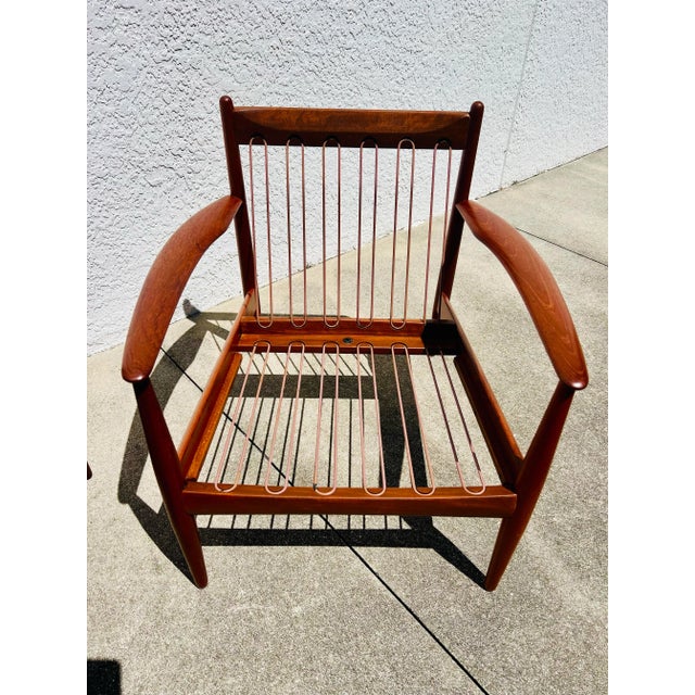 Wood Mid 20th Century Mid Century Modern Danish Teak Lounge Chairs With New Italian Boucle Cushions by Grete Jalk for France & Daverkosen - A Pair For Sale - Image 7 of 10