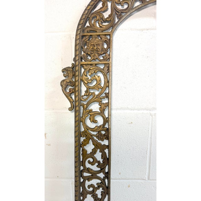 Large Antique Solid Gold Gilt Bronze Oscar Bach Reticulated Ornate Wall Mirror For Sale - Image 11 of 14
