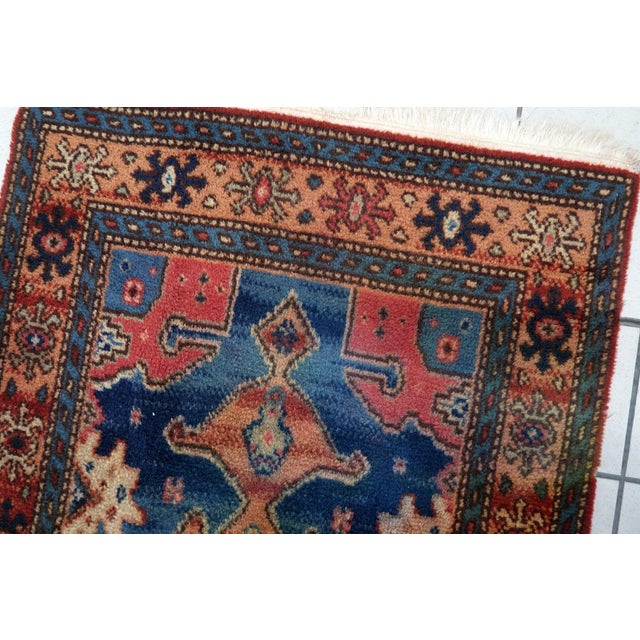 1950s, Vintage German Tribal Style Wool Rug, Geometric Medallion, 3 X 5 For Sale In New York - Image 6 of 10