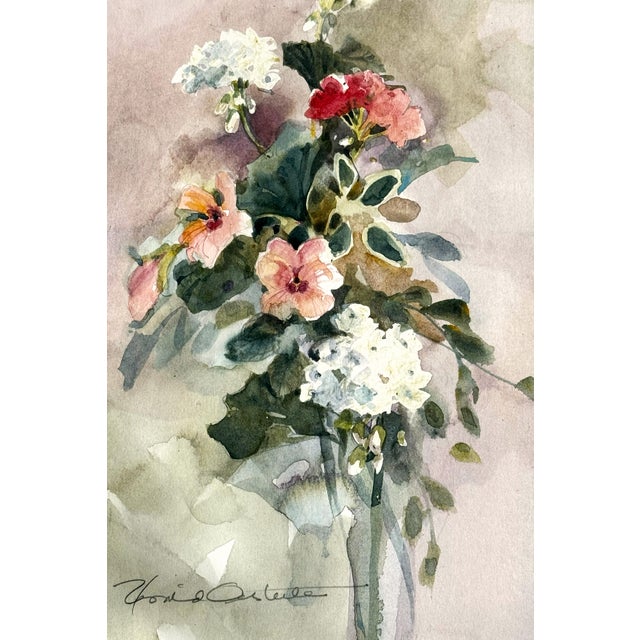 Traditional Original Hand Painted Botanical in Gilt Frame For Sale - Image 3 of 12
