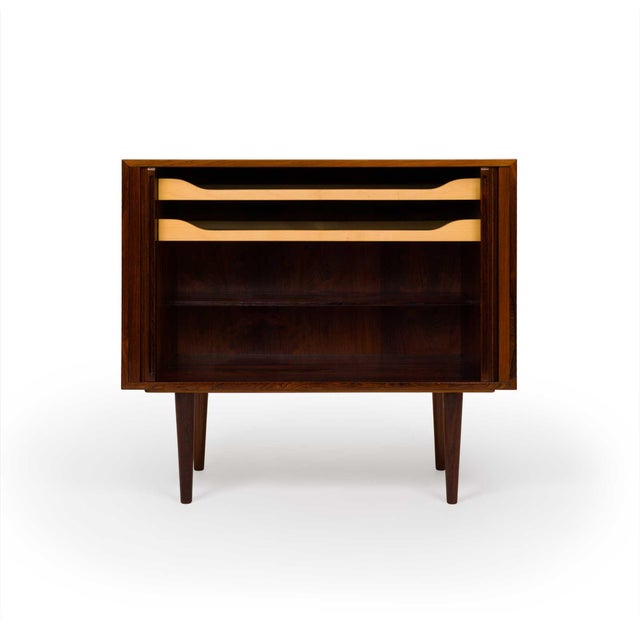 Kai Kristiansen Kai Kristensen Rosewood Tambour Door Cabinet Sideboard / Media Cabinet For Sale - Image 4 of 11