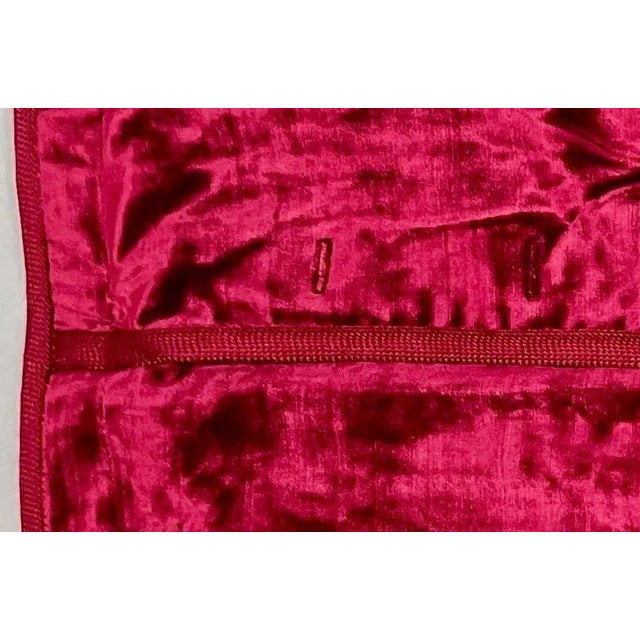 Textile Ralph Lauren Deep Red Crushed Silk Velvet Pillow Cover For Sale - Image 7 of 8