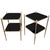Metal Mid-Century French Side Tables with Black Glass in the style of Maison Jansen, 1960s, Set of 2 For Sale - Image 7 of 7