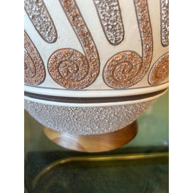 Mid-Century Modern Mid Century 60s-70s Textured Lava-Glazed Lamp For Sale - Image 3 of 5