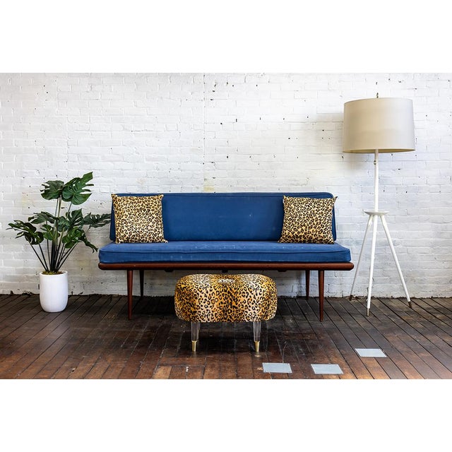 Blue 1950s Danish Peter Hvidt Teak Minerva Daybed For Sale - Image 8 of 10