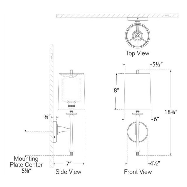 Edie Sconce in Hand-Rubbed Antique Brass with Linen Shade Designer: Thomas O'Brien Finish: Hand-Rubbed Antique Brass...
