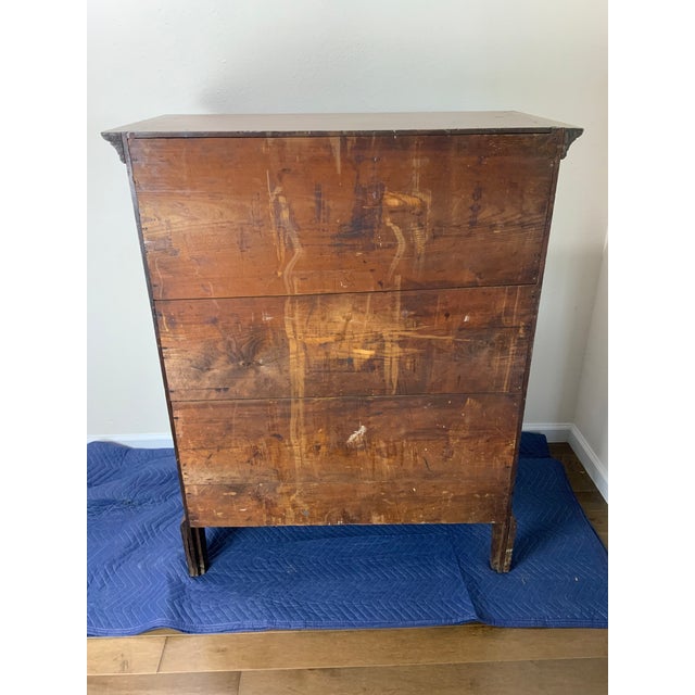 Early 19th Century Early 19th Century Cherry Chippendale Tall Chest For Sale - Image 5 of 18