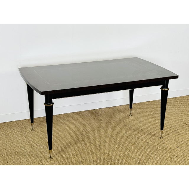 French art deco dining room table in macassar 1940 composed of two extensions. dimensions: h76 l160 lr239 p95