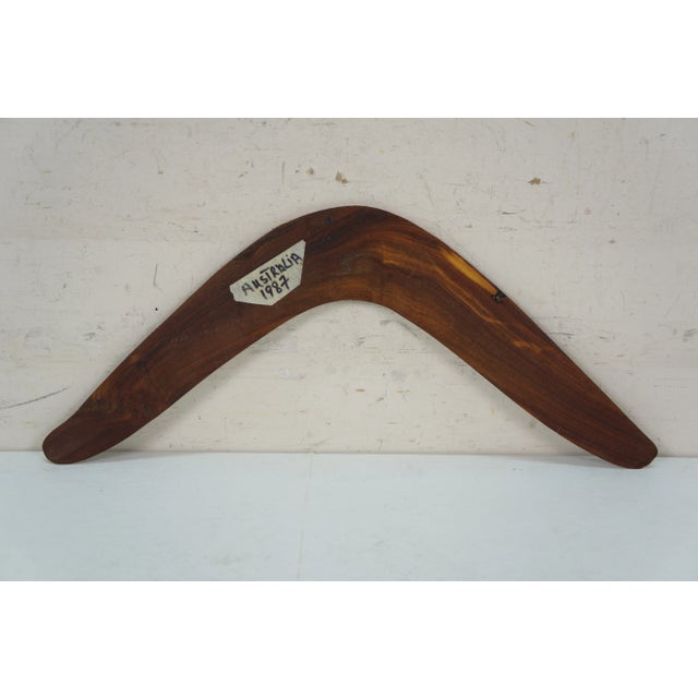 1980s Vintage 1987 Australian Aboriginal Wood Throwing Boomerang For Sale - Image 5 of 9