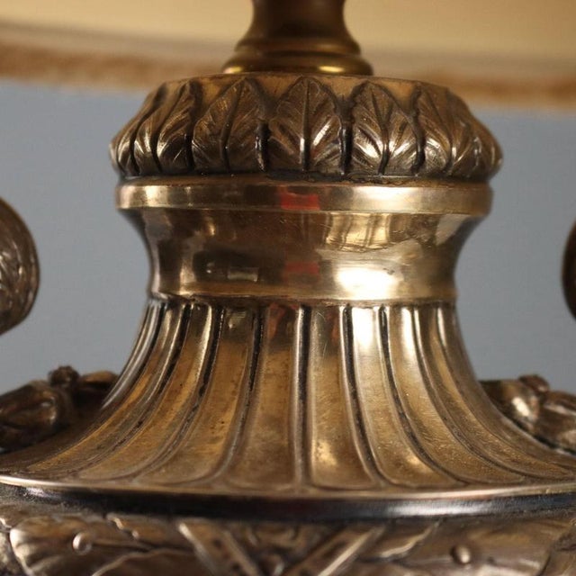 Silver and Bronze Lamps, Set of 2 For Sale - Image 4 of 6