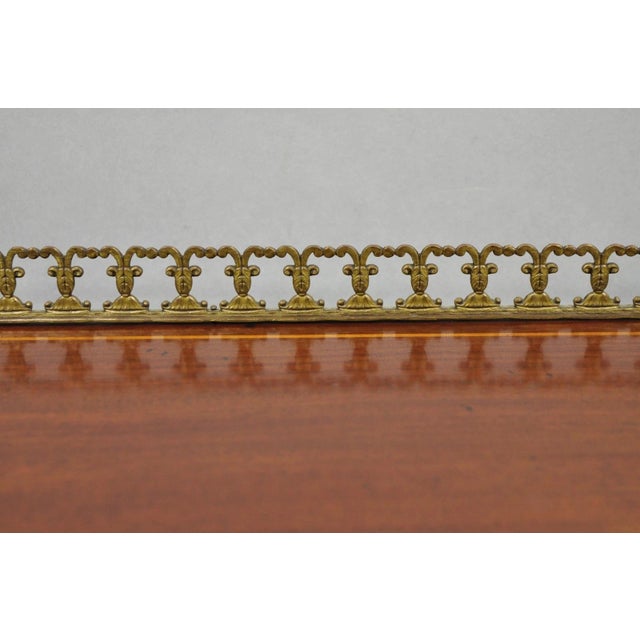 Wood Antique French Louis XV Style Marquetry Inlaid Drop Front Ladies Writing Desk For Sale - Image 7 of 18