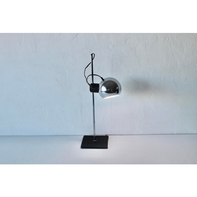 1960s Robert Sonneman Style Positionable Magnetic Eyeball Space Age Chrome Orb Table Desk Lamp For Sale In Miami - Image 6 of 18
