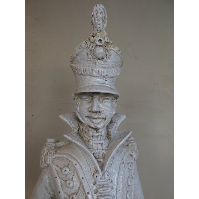 Large Mid Century Italian Ceramic Grenadier Sculpture For Sale In New York - Image 6 of 15