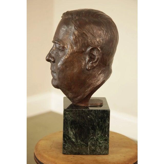 Metal Lawrence Ludtke 1990's Male Bronze Bust For Sale - Image 7 of 13