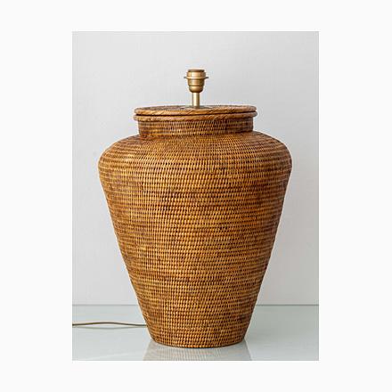 Vintage Hand-Woven Rattan Jar Table Lamp, 1980s For Sale - Image 11 of 11
