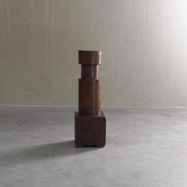 1950s Vintage Sculptural Wood Pedestal, 1950s For Sale - Image 5 of 13