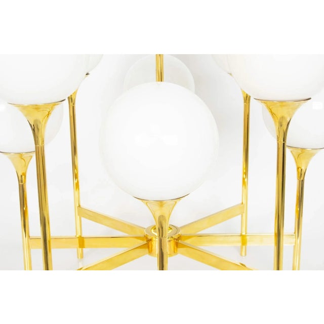 Late 20th Century Mid-Century Polished Brass Eight-Light Chandelier by Gaetano Sciolari Ca. 1970s For Sale - Image 5 of 12