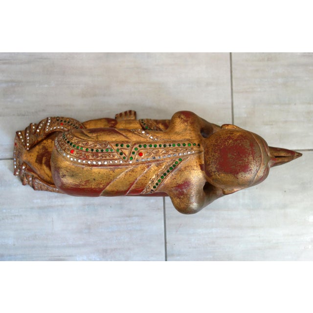 Burmese Artist, Statues of Buddhist Monks in Prayer, 19th Century, Wood, Set of 2 For Sale - Image 14 of 18