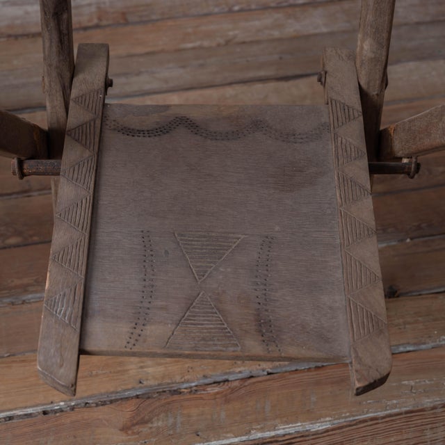 Wood West African Tribal Folding Safari Armchairs, 19th Century For Sale - Image 7 of 15