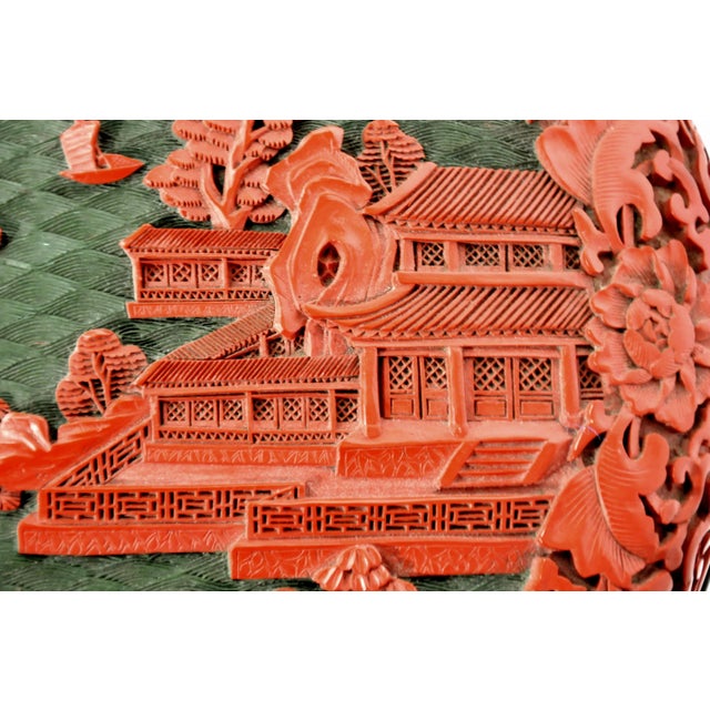 Large Domed Chinese Cinnabar Box For Sale In Miami - Image 6 of 12