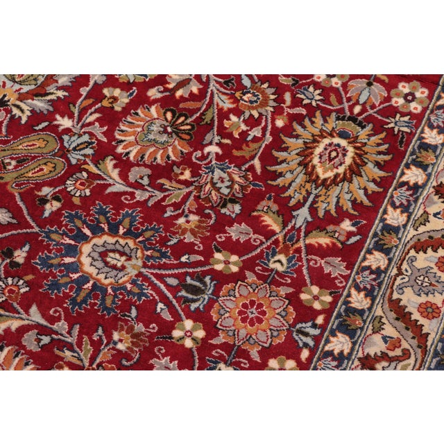Shabby Chic Intricate Elegant 1990's Pak-Persian Red/Blue Wool Rug - 12'0'' X 14'11'' For Sale - Image 3 of 9