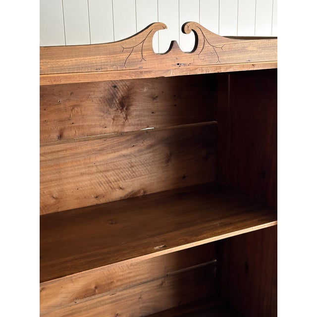 Late 19th Century Pine Cabinet With Carved Crest For Sale - Image 12 of 18