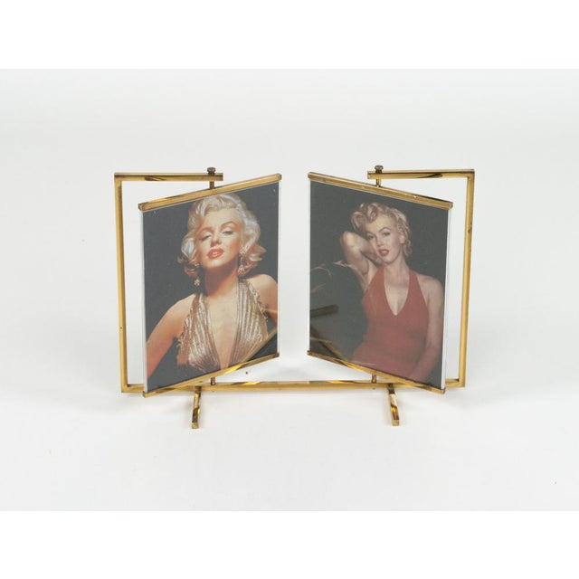 1950s Mid-Century Modern Brass and Acrylic Swivel Picture Frame, 1950s For Sale - Image 5 of 18