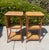2 Vintage Rattan Bamboo Nightstands End Tables, Drop Down Shelf For Sale - Image 4 of 9