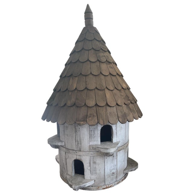 English Vintage-Style Rustic Shingle-Roof Dovecote Birdhouse For Sale - Image 3 of 7