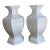 Pair of 14” White Ribbed Ceramic Ginger Jar Vases for Traditional, Chinoiserie or Palm Beach Regency Decor. See Photos! For Sale