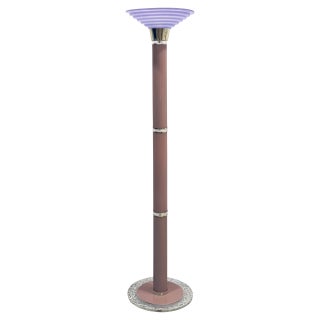 1980s Rare Mid-Century Mauve Lucite Floor Lamp For Sale