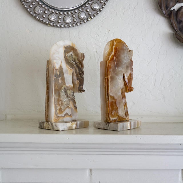 Set of Art Deco Style Trojan Horse Onyx Bookends For Sale - Image 13 of 15