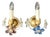 Gilt Floral Wall Lamps with Murano Glass Flowers, Italy, 1960s, Set of 2 For Sale