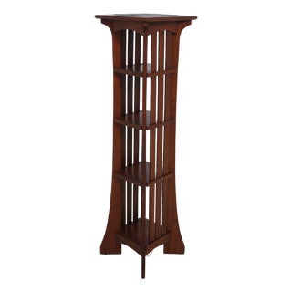 Ethan Allen Arts & Crafts Cherry Tile Top Stand For Sale