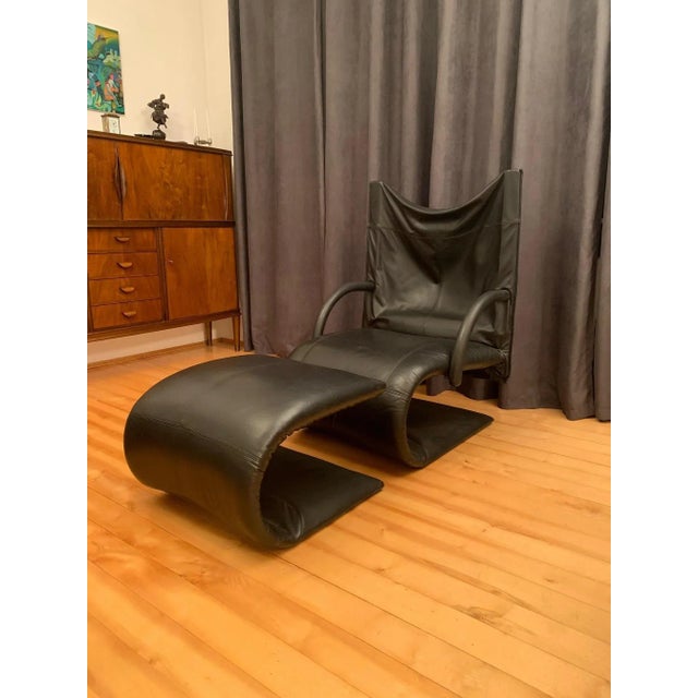 Postmodern Set of Zen Armchair and Ottoman by Claude Brisson for Ligne Roset, France, 1980s For Sale - Image 3 of 13