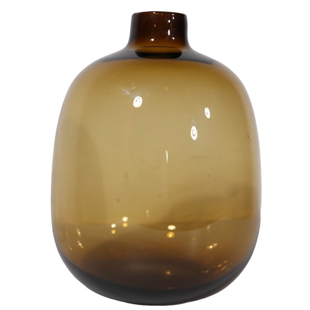 Sophisticated and subtle art glass vase retailed by Crate and Barrel, c. 1990's. This vase, known as the Coco vase, is in...