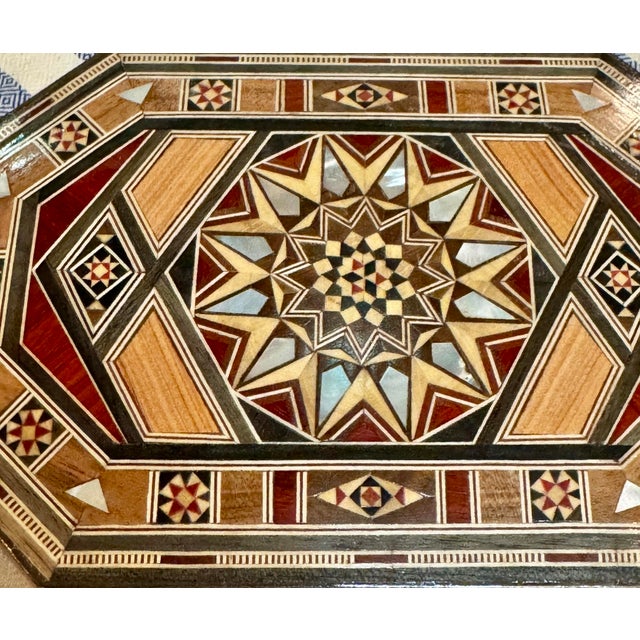 1990s Marquetry Wood Inlay Middle Eastern Box For Sale - Image 4 of 5