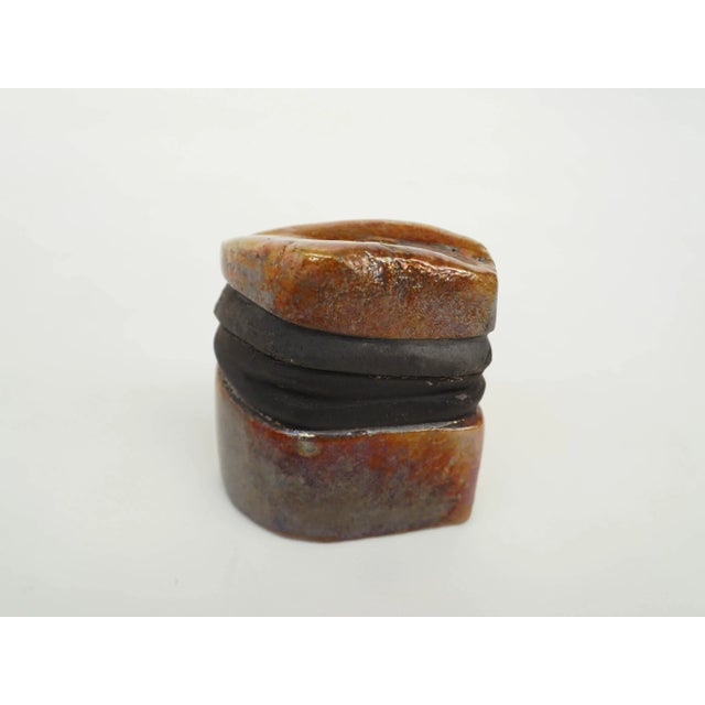 Japanese Glazed Ceramic Box by K, 1970, in Good conditions. Designed 1970 to 1979