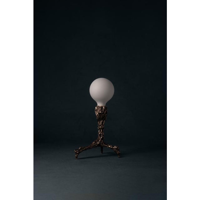Sweet Thing Small Lamp in Patinated Cast Bronze by William Guillon For Sale - Image 9 of 18
