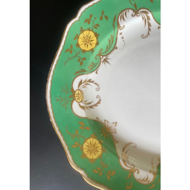 Early 19th C. Continental Gilt Fond Vert Scalloped Platter For Sale - Image 4 of 11