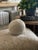 Mid-Century Modern Large Round Sherpa Sphere Accent Pillow in Pearl Natural For Sale - Image 3 of 8