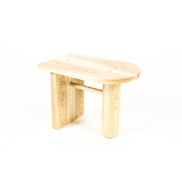 Custom Modernist Rectangular Side End Table — Ventana — Ash + White Oak For Sale - Image 9 of 10